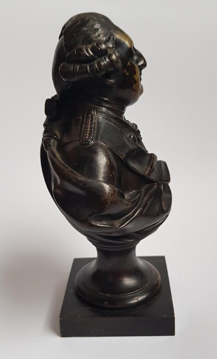 Buste En Bronze Du Roi Louis XVI, Fin Du XVIIIe Ou Début Du XIXe Siècle, Hauteur 21,5 Cm-photo-4