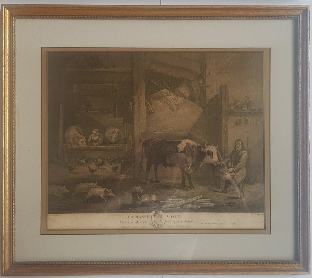 Pair Of Framed 18th Century Engravings After David Teniers II (1610-1690) By Le Bas-photo-2