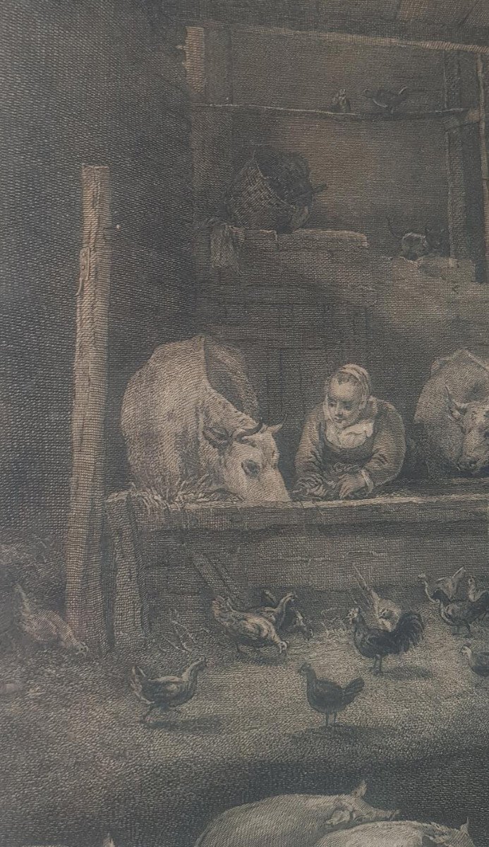 Pair Of Framed 18th Century Engravings After David Teniers II (1610-1690) By Le Bas-photo-2