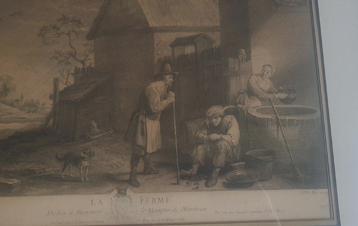 Pair Of Framed 18th Century Engravings After David Teniers II (1610-1690) By Le Bas-photo-3