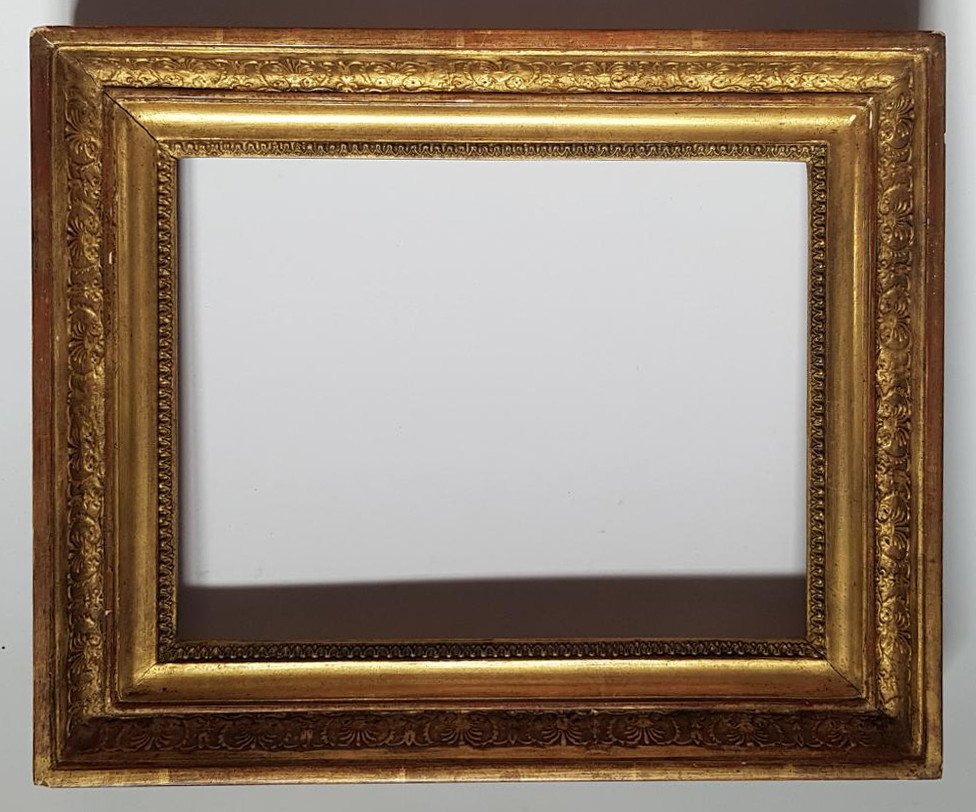 A Good Empire Circa 1820 Carved And Gilded Frame 19th Century, Sight Size 17 X 22.5 Cm