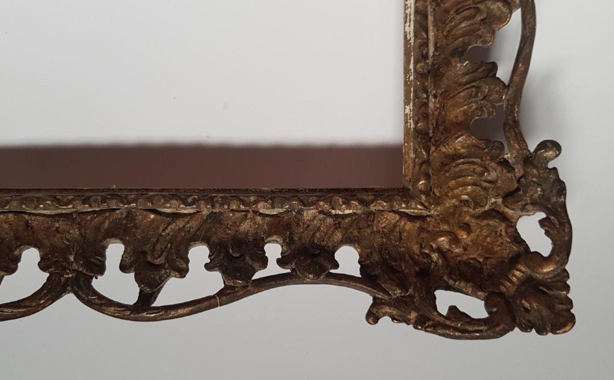 A Good Reproduction Rococo Carved And Gilded Frame 20th Century, Sight Size 14.7 X 23 Cm-photo-3