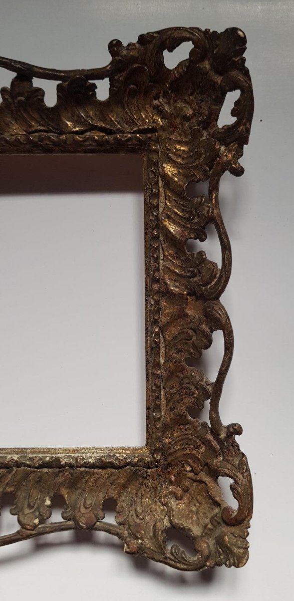 A Good Reproduction Rococo Carved And Gilded Frame 20th Century, Sight Size 14.7 X 23 Cm-photo-4