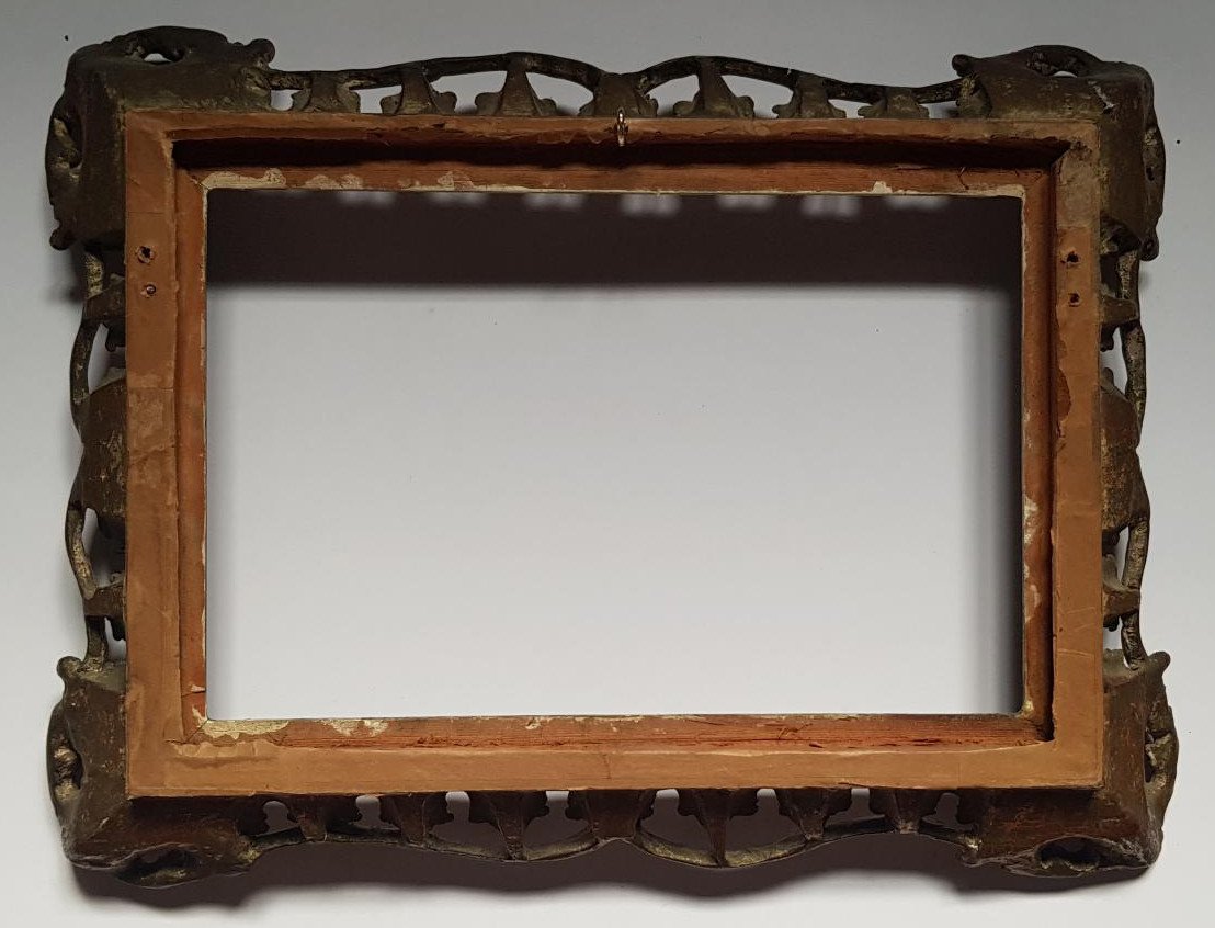 A Good Reproduction Rococo Carved And Gilded Frame 20th Century, Sight Size 14.7 X 23 Cm-photo-4