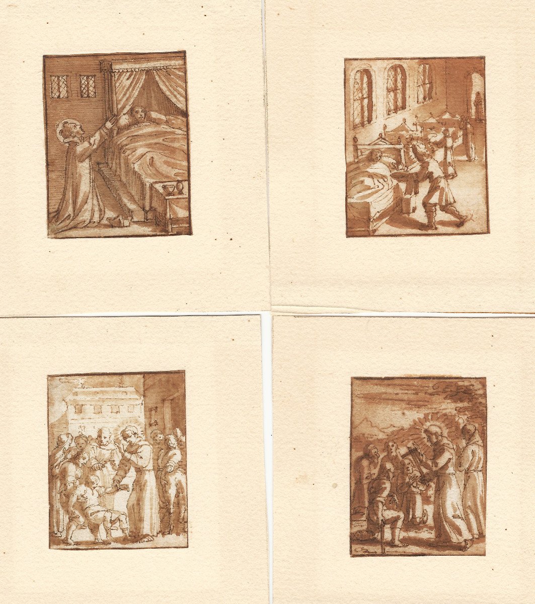 Four 17th Century Old Master Drawings By Pieter De Jode (antwerp 1570 - 1634) -photo-2