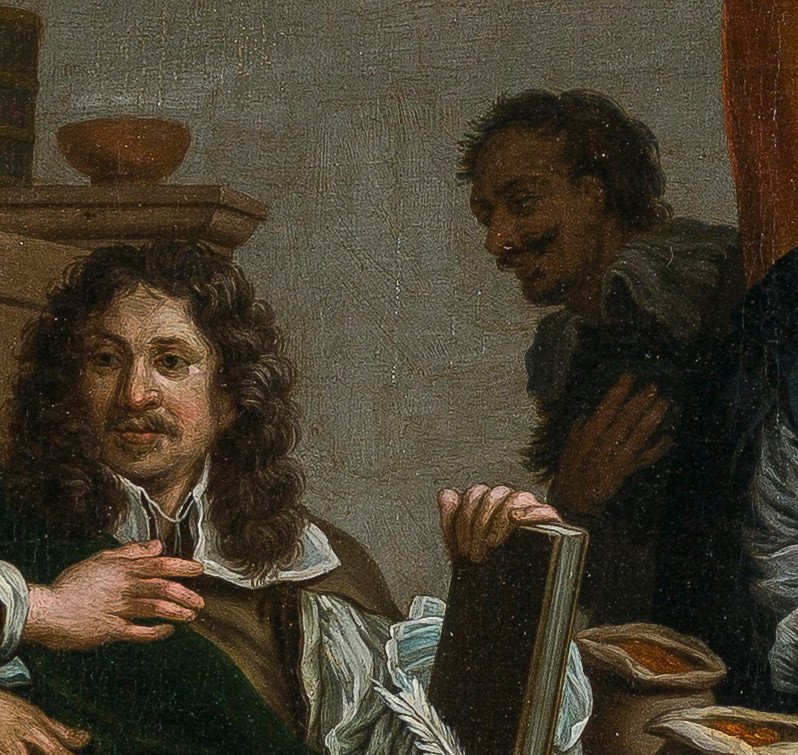 Peinture Ancienne 18e S. Par Jan Jozef Horemans I (anvers 1682–1759) - Interieur Avec Figures-photo-4