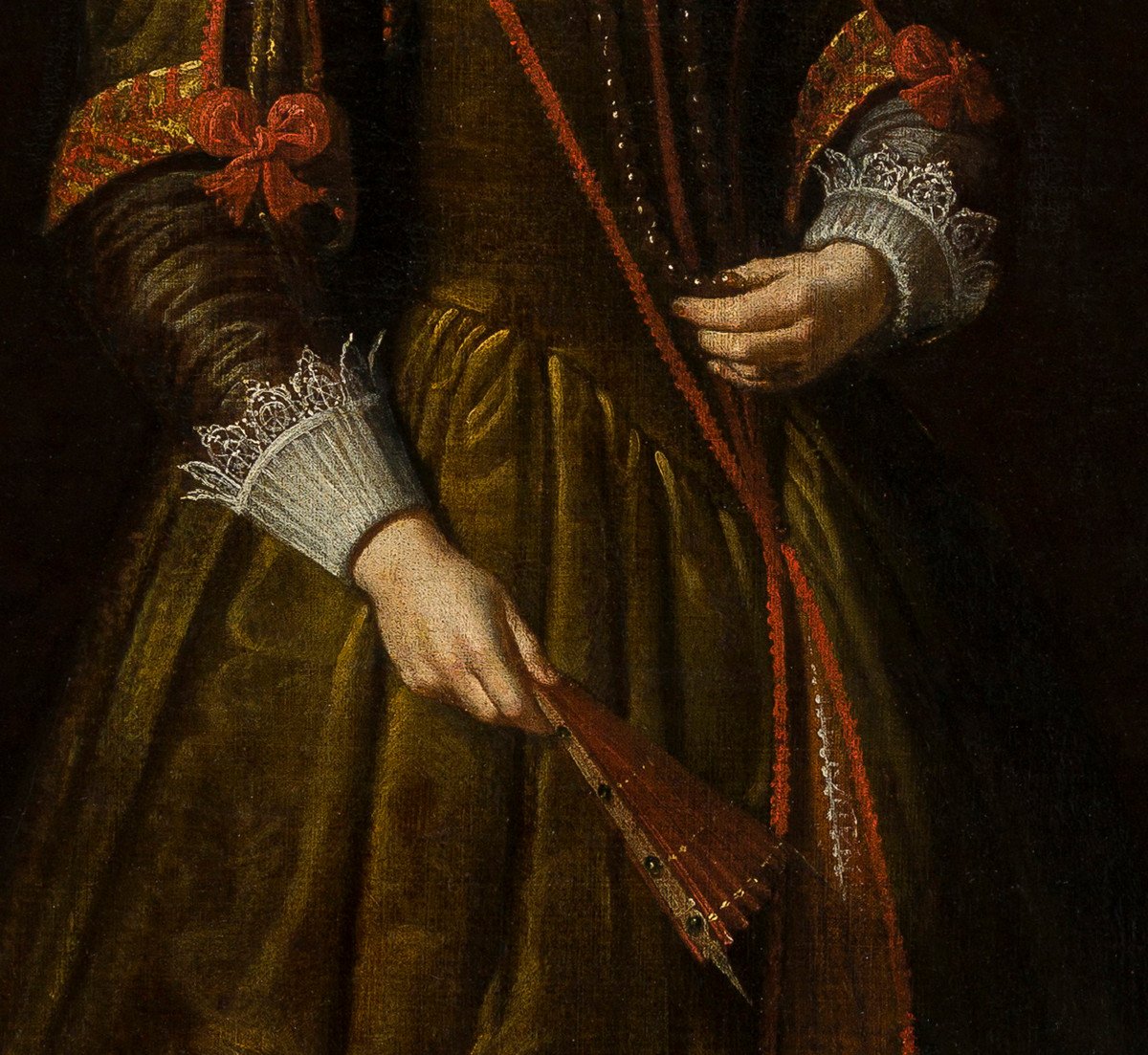 Peinture XVIIe Attr à Cornelis De Vos (hulst C.1584–1651 Anvers) Portrait d'Une Jeune Fille -photo-1