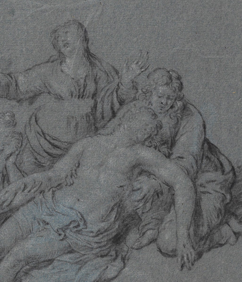 Dessin Hollandais XVIIIe Par Willem Van Mieris (leyde 1662–1747)  La Lamentation -photo-3