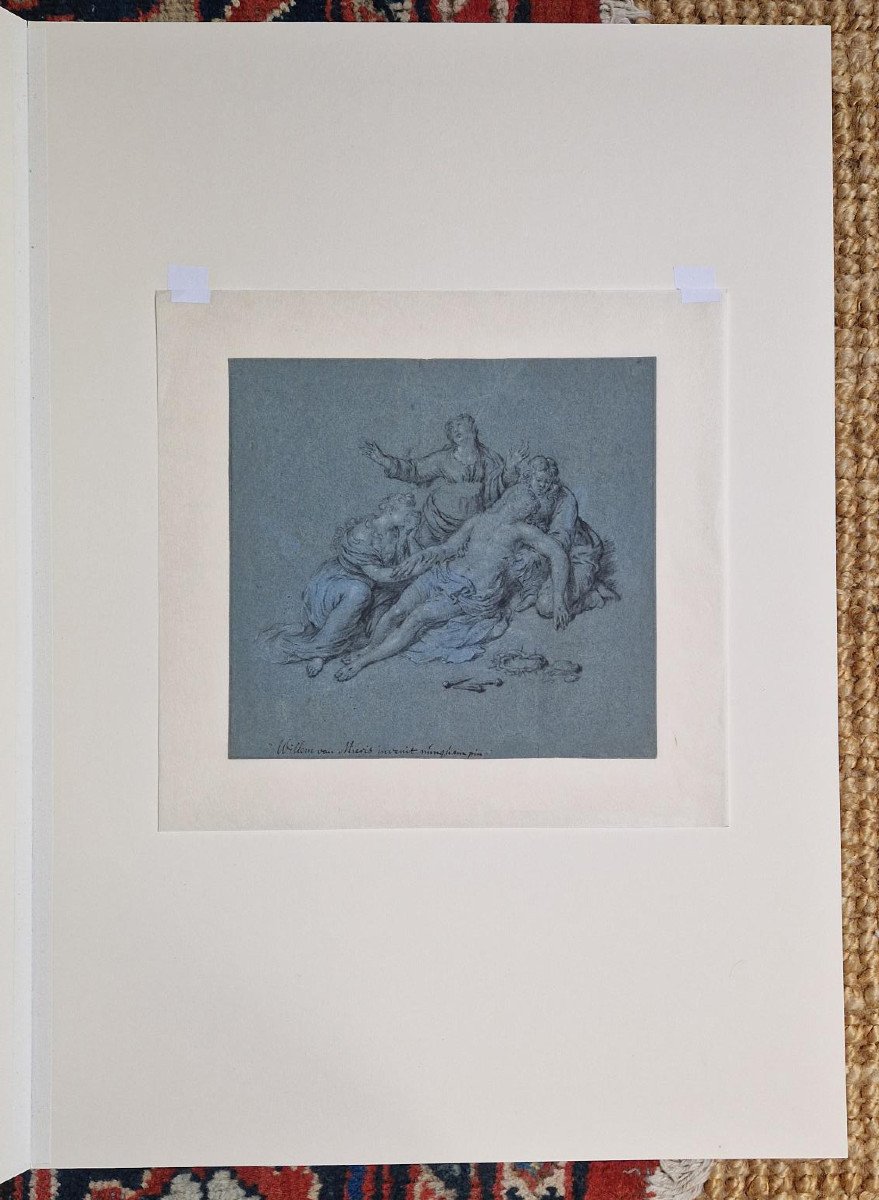 Dessin Hollandais XVIIIe Par Willem Van Mieris (leyde 1662–1747)  La Lamentation -photo-2