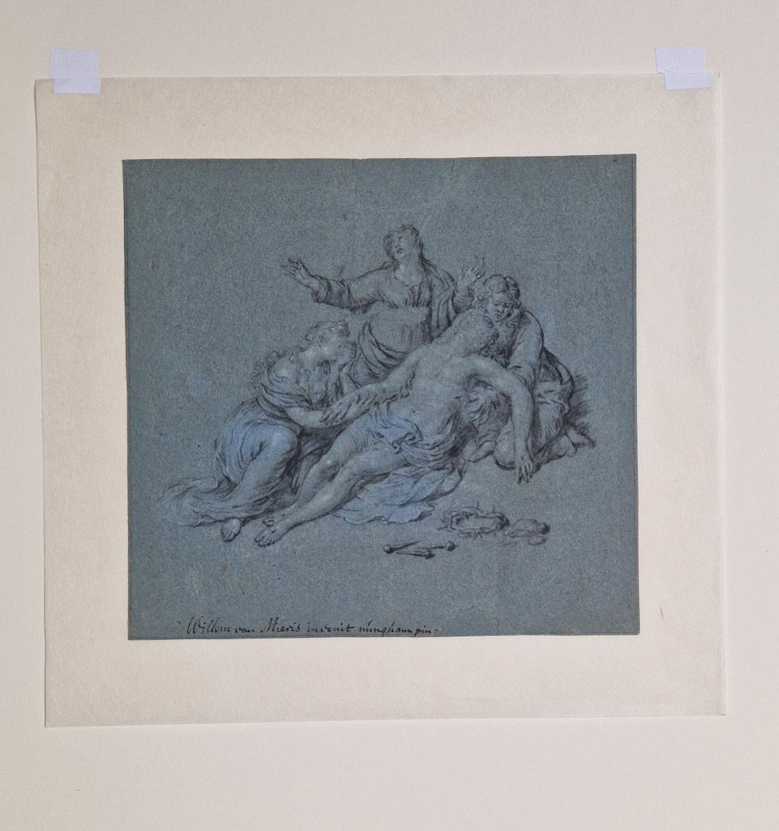 Dessin Hollandais XVIIIe Par Willem Van Mieris (leyde 1662–1747)  La Lamentation -photo-3