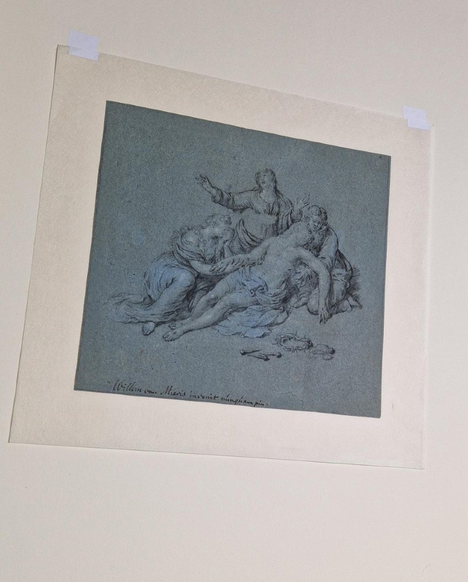 Dessin Hollandais XVIIIe Par Willem Van Mieris (leyde 1662–1747)  La Lamentation -photo-4