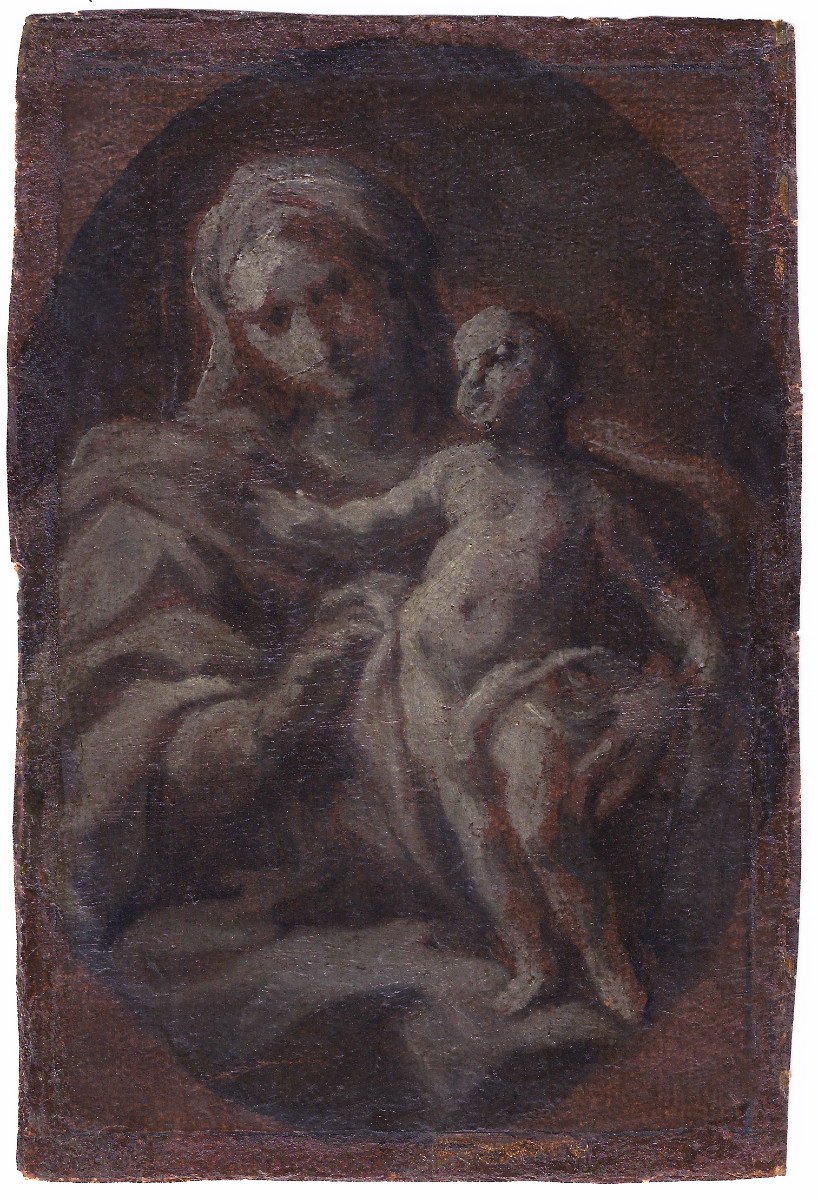 Francesco Narici (Gênes, 1719–1785 Naples)  La Vierge à L’enfant - esquisse à huile