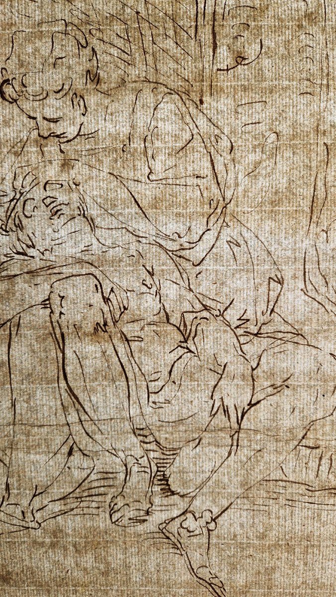 Dessin Ancien XVIIe Cercle De Luca Cambiaso (gênes 1527 – 1585) Saint Sébastien -photo-6