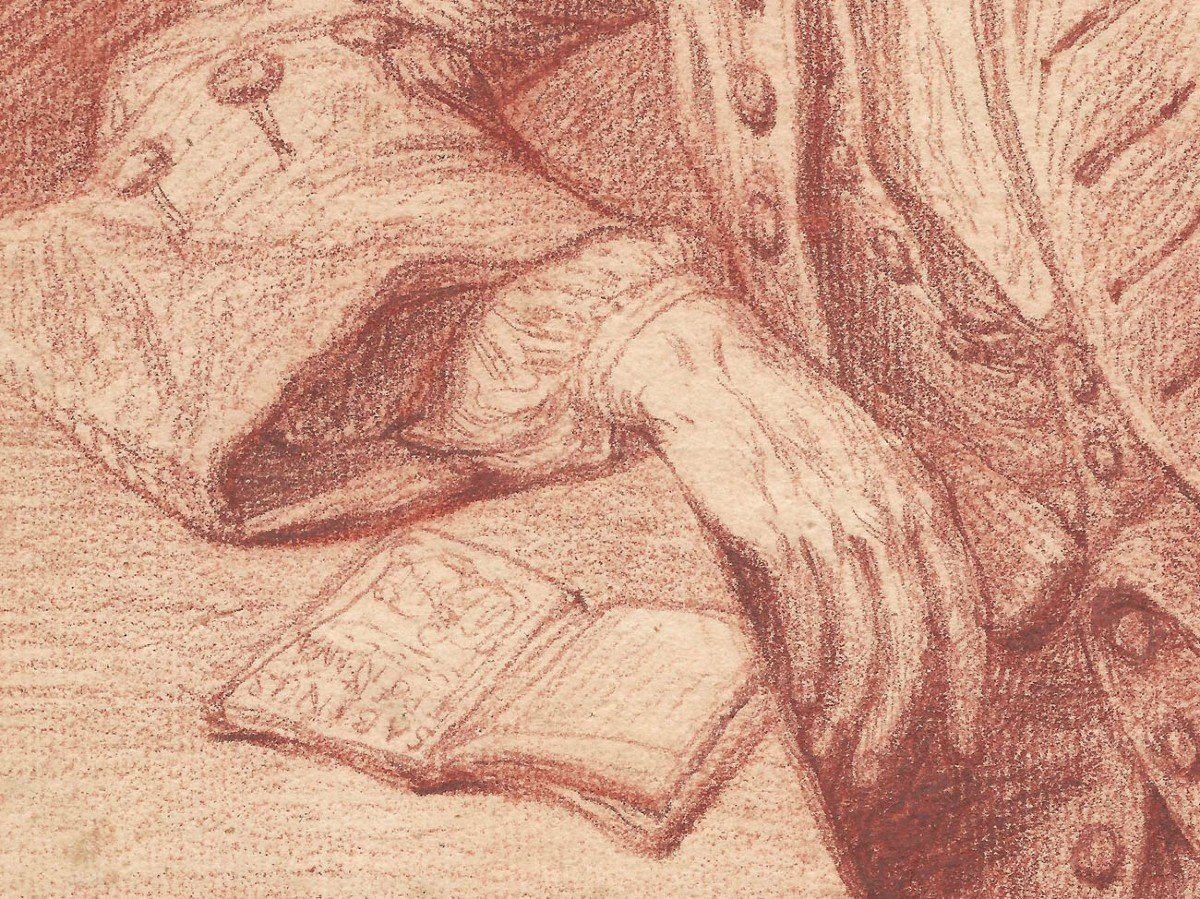 Jan Maurits Quinkhard (1688-1772) Old Master Drawing Portrait Of The Writer Johannes Haverkamp-photo-3