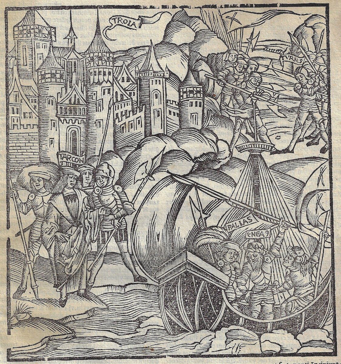 Anonymous Engraver From Strasbourg, Active Around 1500 Aeneas At Troy Woodcut