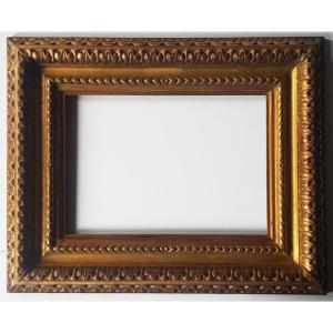 Fantastic 18th Century English Carved And Gilded Frame, Sight 32.5 X 22.5 Cm