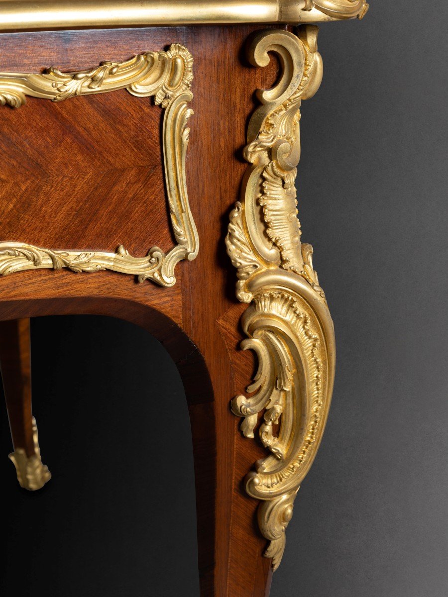 Bureau Plat De Style Louis XV Par Paul Sormani Vers 1870-photo-4