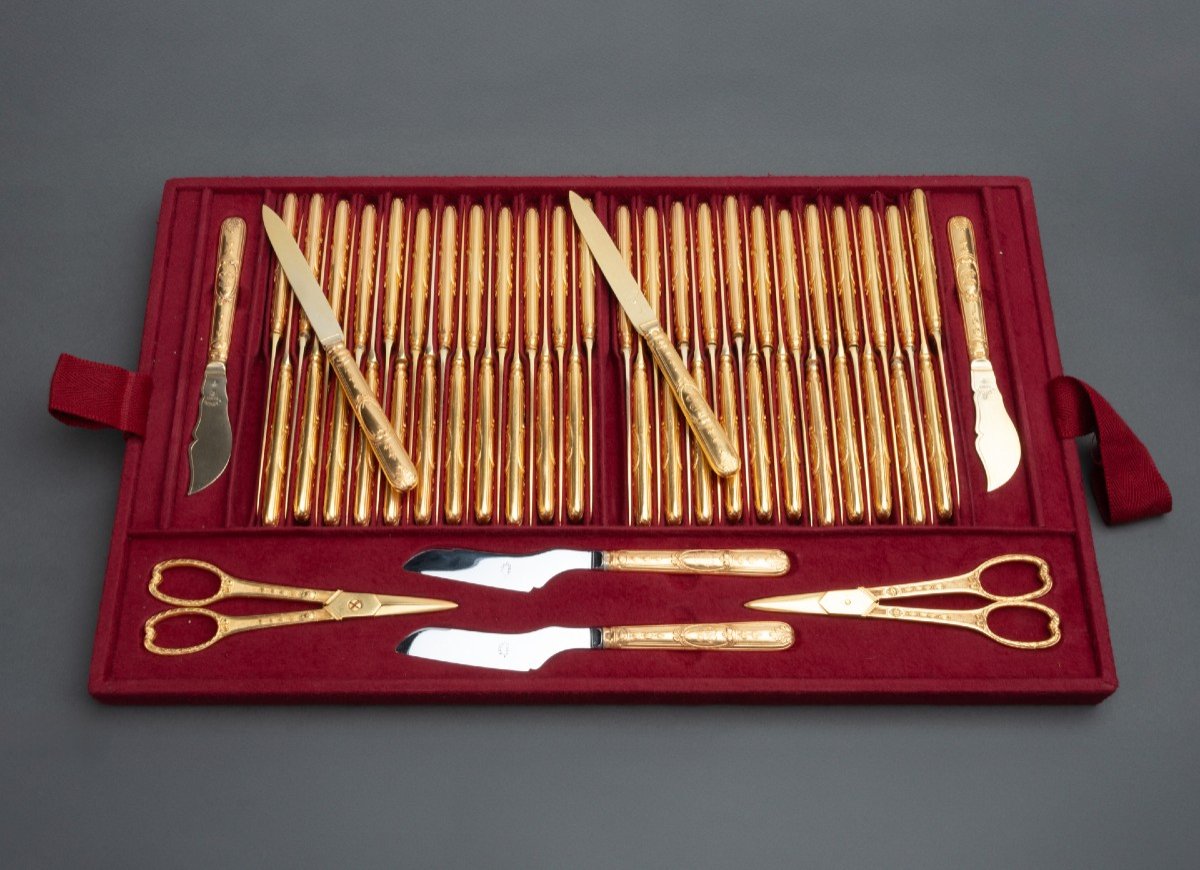 A 283-piece Silver-gilt Flatware, Aucoc & Cie, Paris, Circa 1890-photo-5