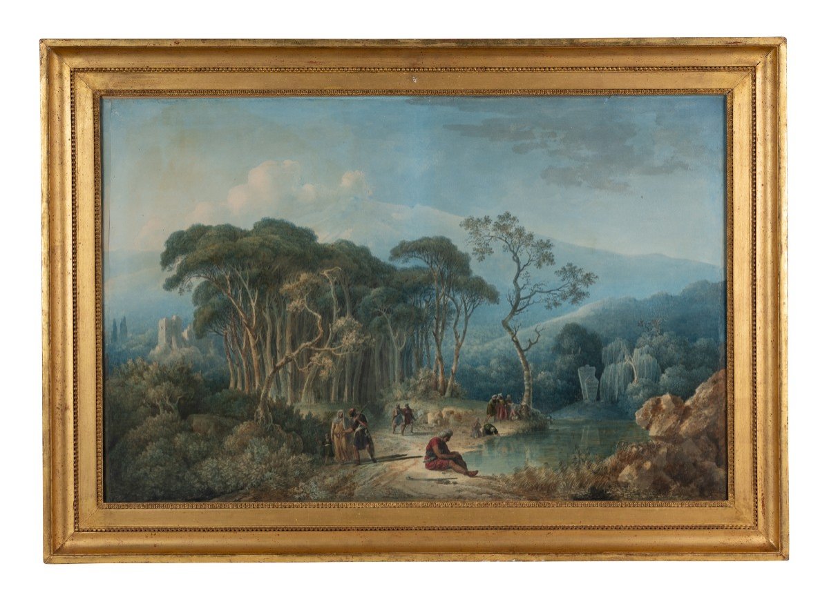 Louis François Cassas (1756-1827)  - Paysage Oriental