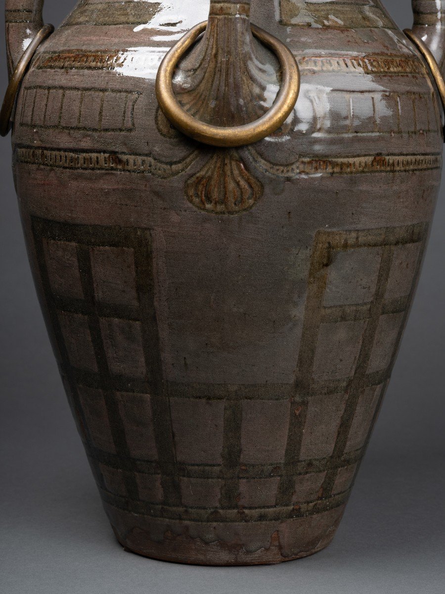 Auguste Delaherche ( 1857 – 1940 )  Vase à Quatre Anses-photo-2