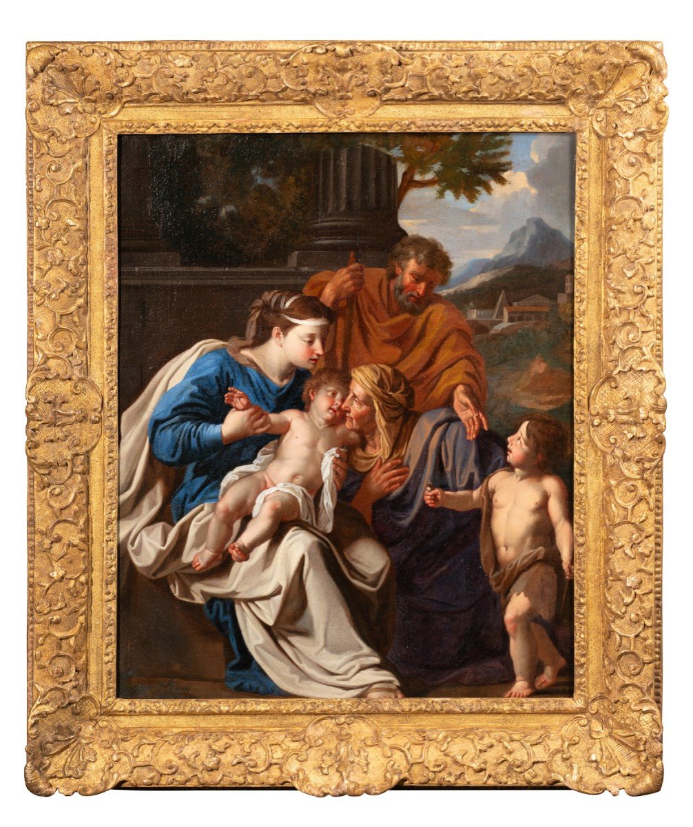 Noël Coypel  -  Sainte Famille Avec Sainte Elisabeth Et Jean Le Baptiste. 