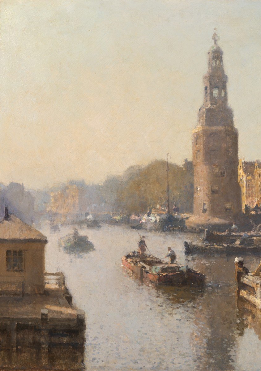 Cornelis Vreedenburgh (1880 - 1946) - Vue De Montebaanstoren à Amsterdam-photo-3