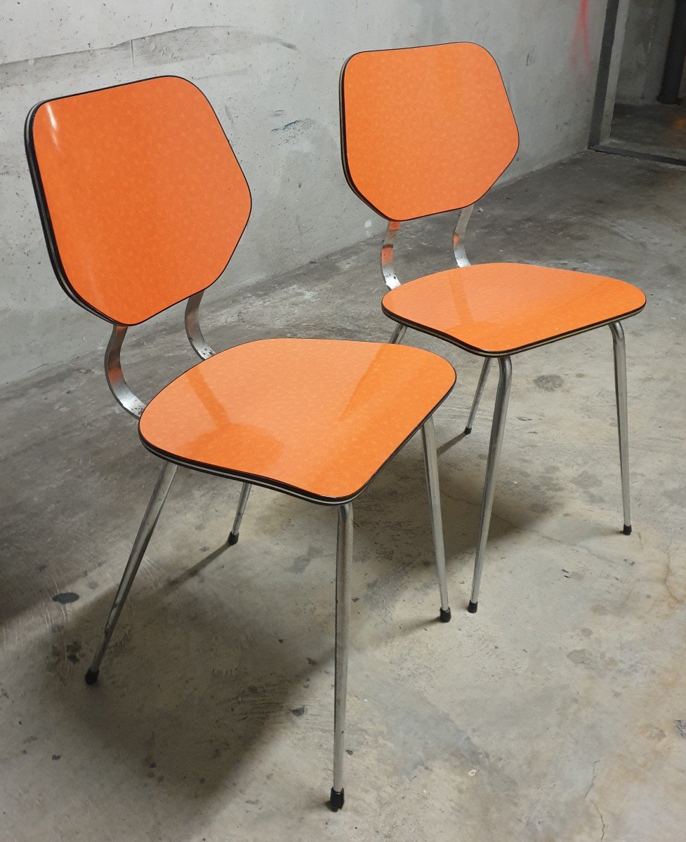 Brabantia Formica Kitchen Chair Orange, Vintage Design, 1960s