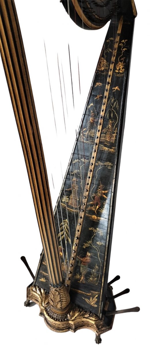 Harp In Carved Golden Wood Signed Lepine In Paris-photo-4