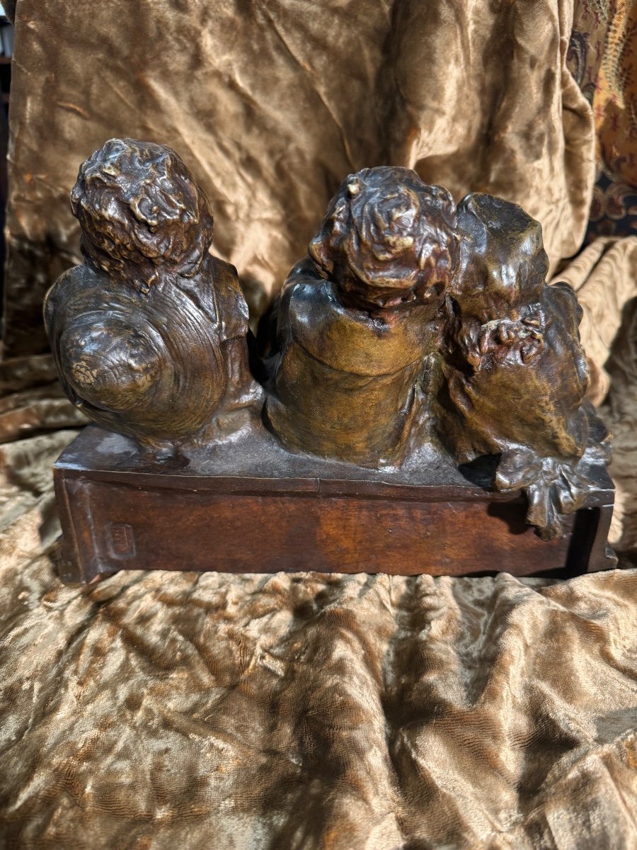 Bronze 3 Children On A Bench By Juan Clara-photo-2