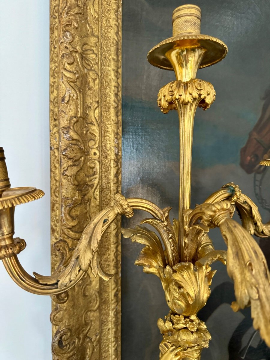 Pair Of Gilt Bronze Candelabra -photo-3