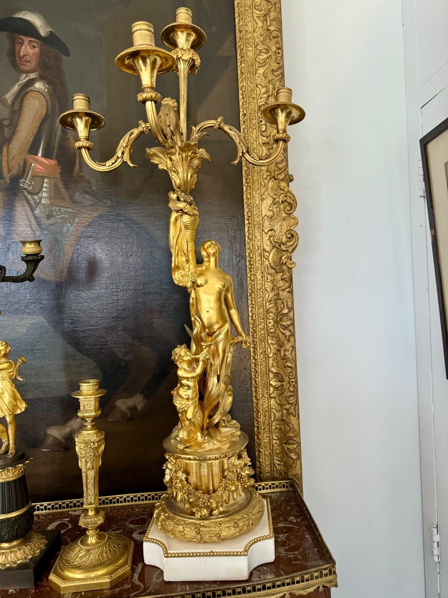 Pair Of Gilt Bronze Candelabra -photo-3