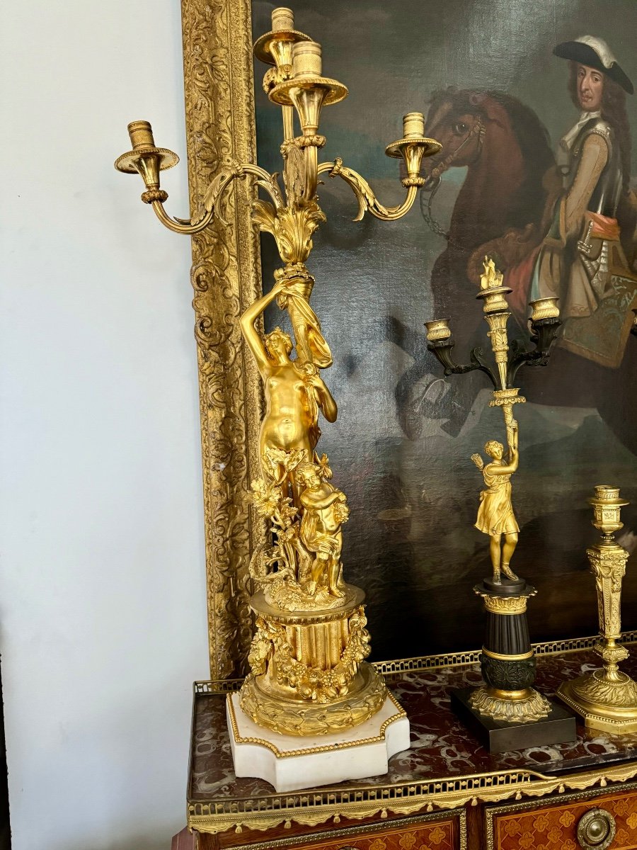 Pair Of Gilt Bronze Candelabra -photo-4