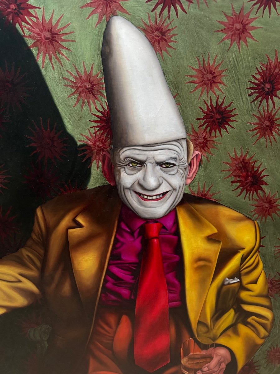 Clown à La Canne (2014) Painting By Marc Jallard-photo-3