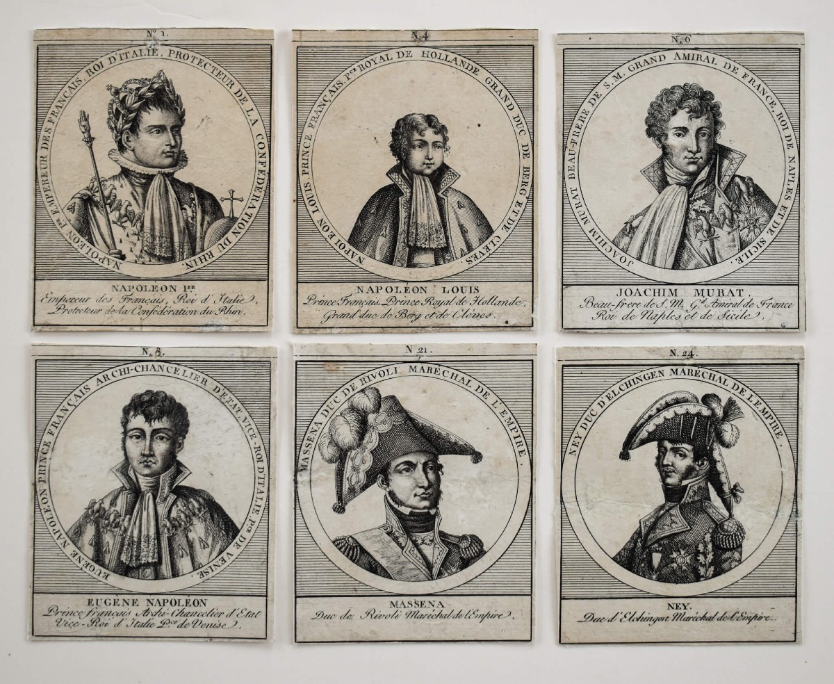 Ecole française du XIXe siècle - Portraits d'époque Napoléon