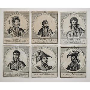 Ecole française du XIXe siècle - Portraits d'époque Napoléon