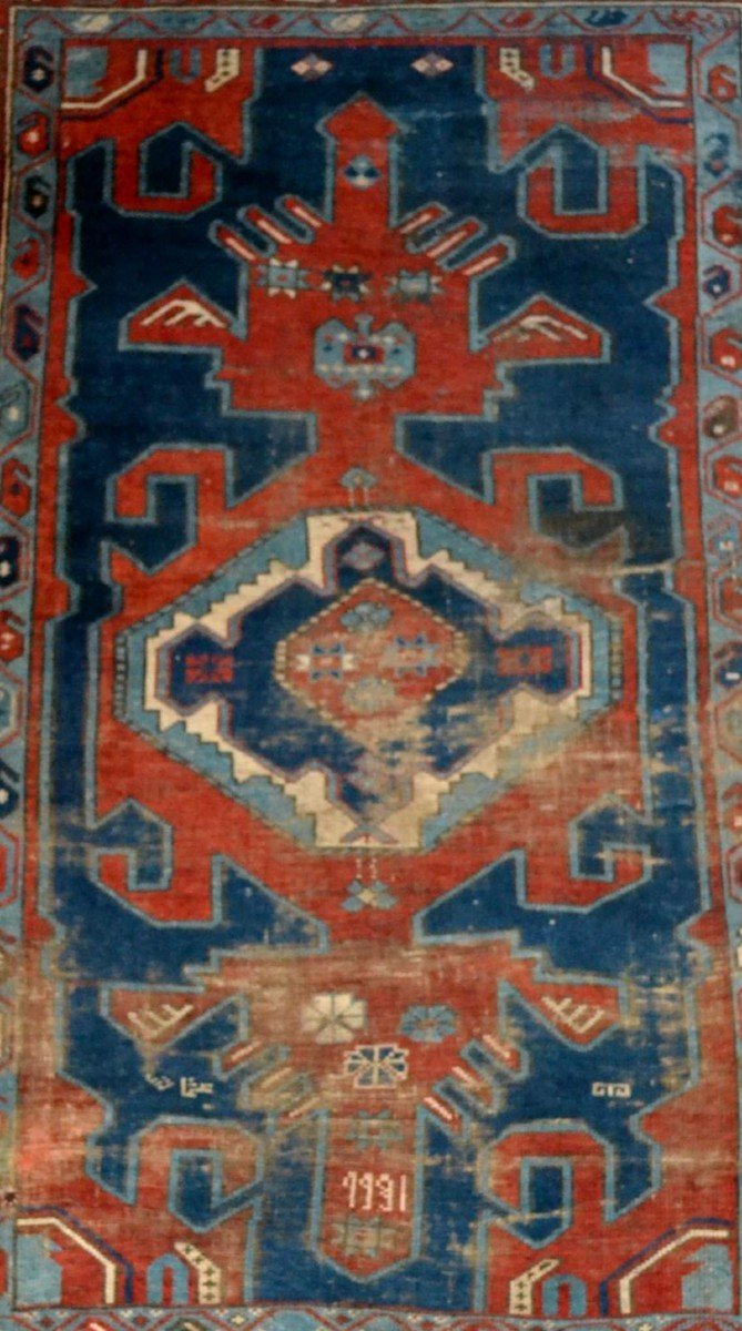 Old Kazak Lambalo, Dated 1931, Caucasus, 140 X 200 Cm, Wool On Hand-knotted Wool-photo-3