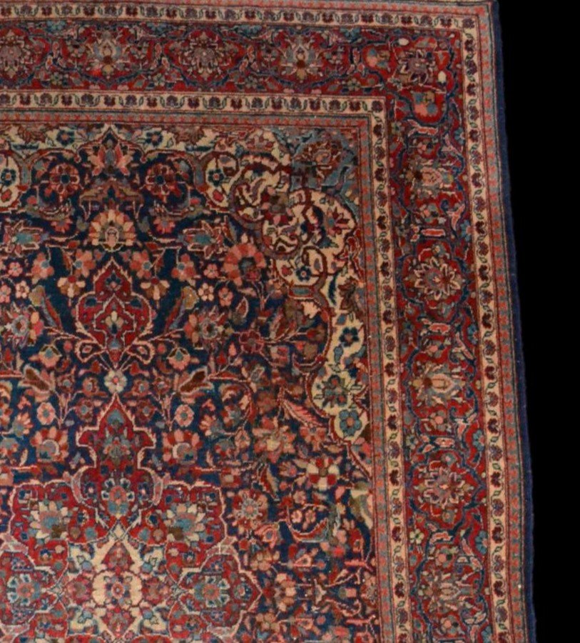 Old Kashan Rug, Persian, 131 X 207 Cm Hand-knotted Wool In Persia Early 20th Century-photo-4