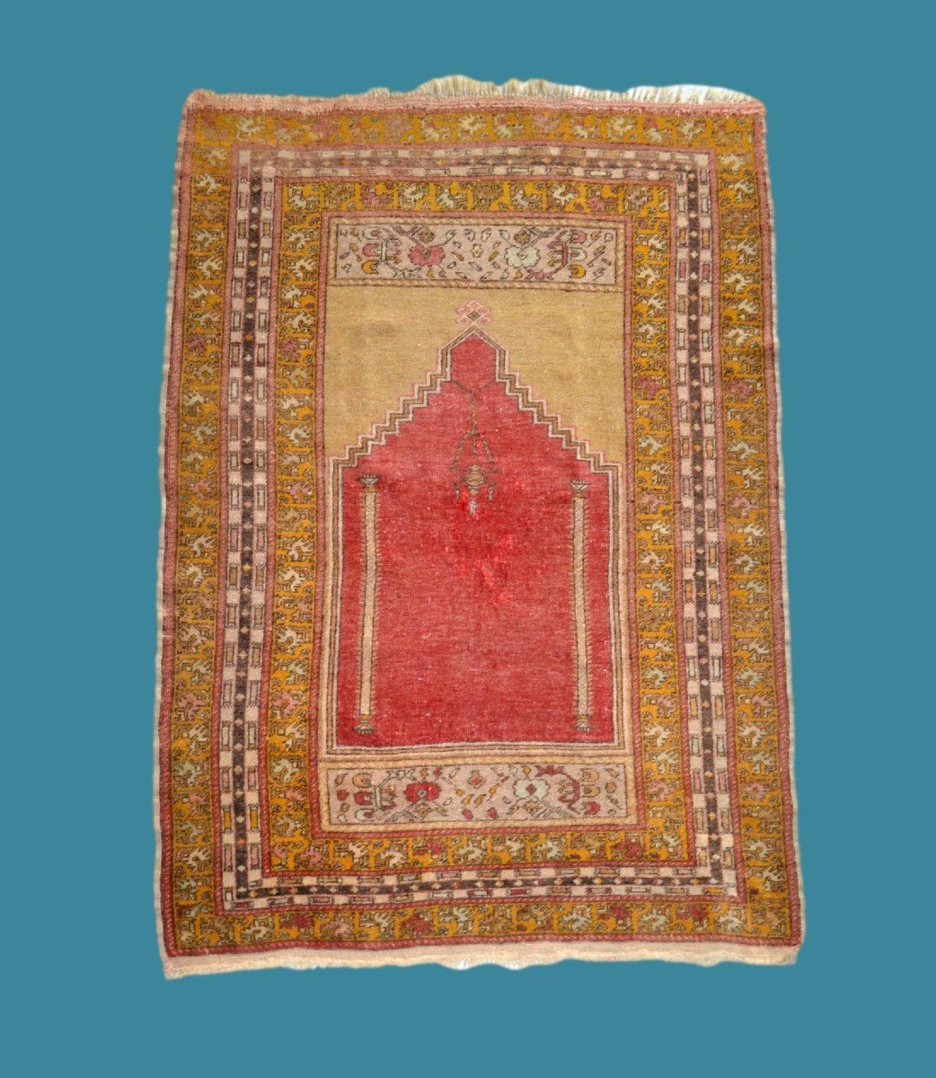 Avanos Antique Prayer Rug, Cappadocia, 127 X 187 Cm, Hand-knotted Wool On Wool Circa 1900-photo-5