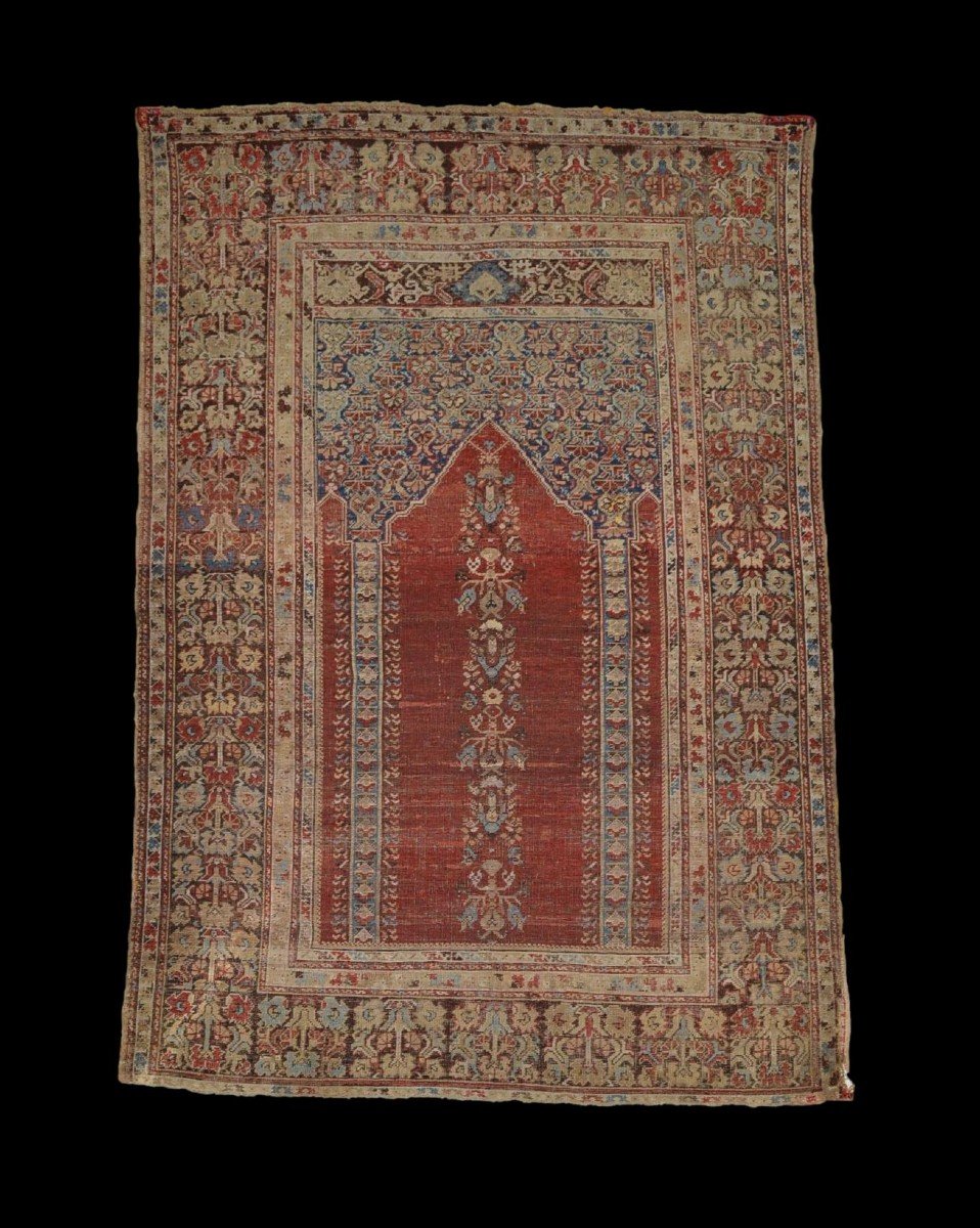 Avanos Antique Prayer Rug, Cappadocia, 127 X 187 Cm, Hand-knotted Wool On Wool Circa 1900-photo-8