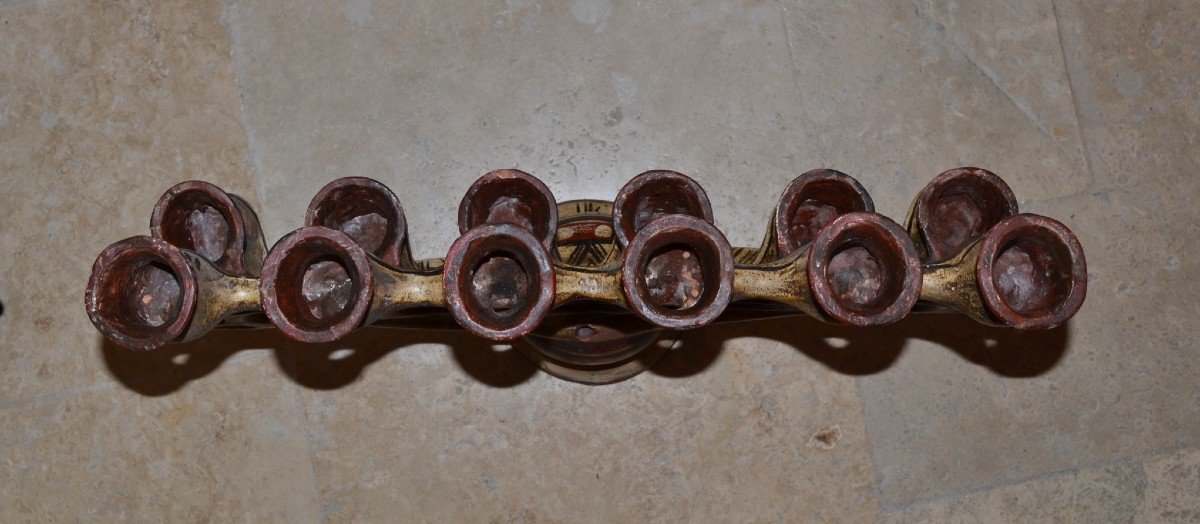 Importante paire de lampes de mariage, terre cuite peinte, Kabylie, Algérie, 1900 - 1930, musée-photo-4