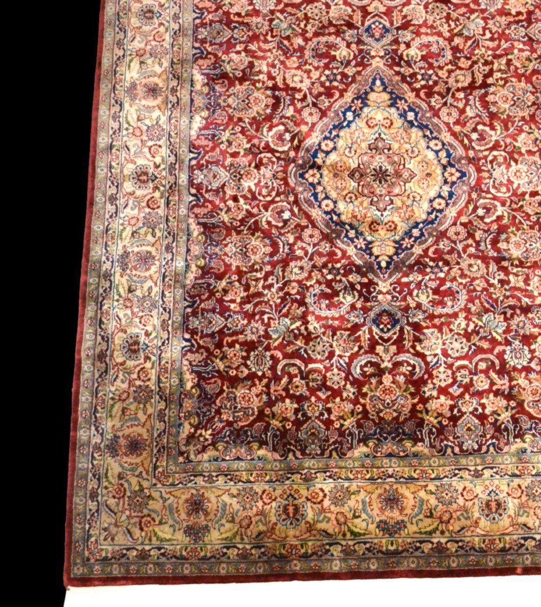 Indo-persian Tabriz Rug, 175 Cm X 230 Cm, Finely Hand-knotted Wool Circa 1980, Perfect Condition-photo-2