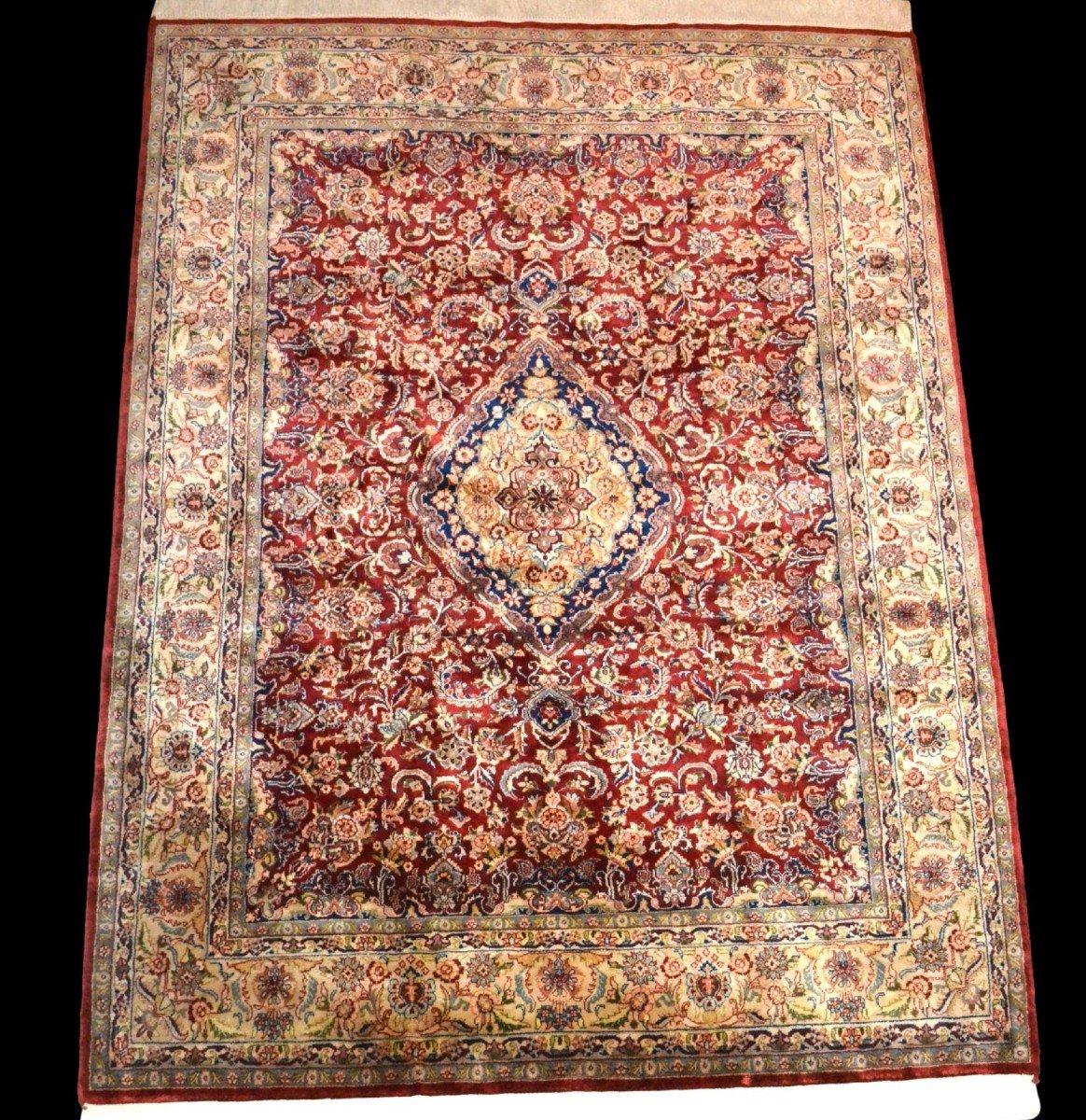Tapis Tabriz Indo-persan, 175 cm x 230 cm, laine nouée main finement vers 1980, parfait état