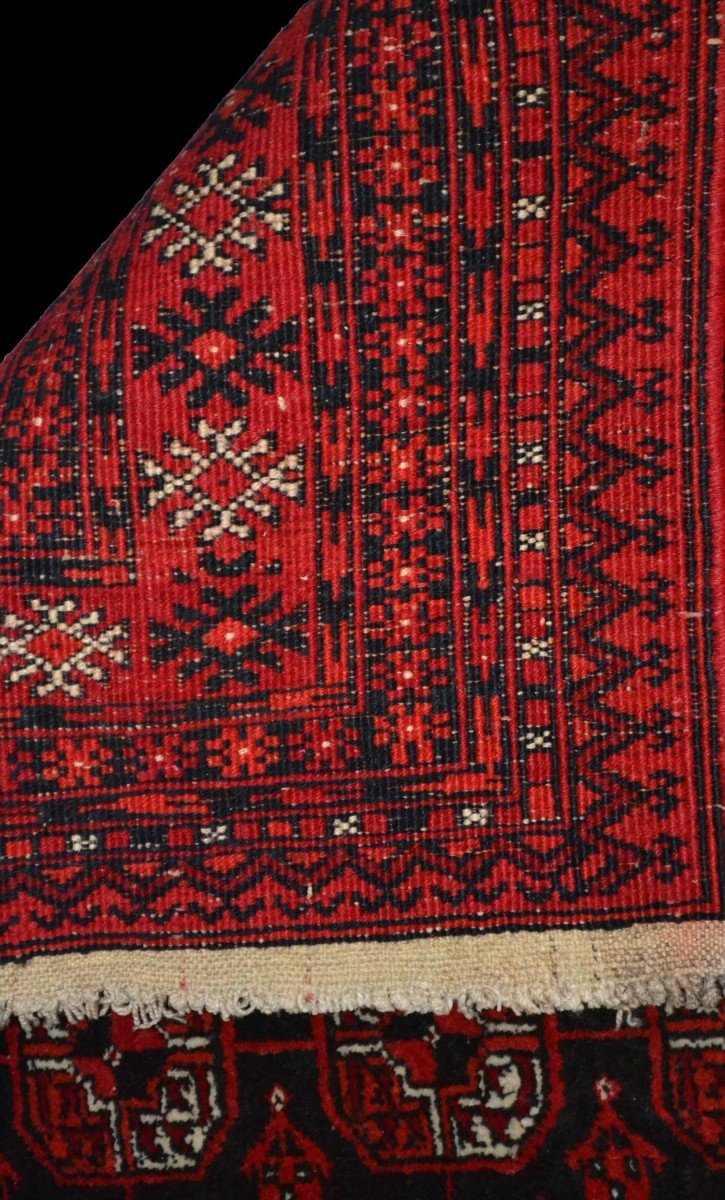 Tapis Afghan, 100 cm x 192 cm, laine nouée main en Afghanistan vers 1970, parfait état-photo-6