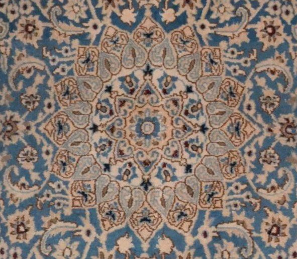 Na'in Rug, Persian, 120 X 210 Cm, Wool & Silk, Hand-knotted In Iran, Circa 1970, In Very Good Condition-photo-4