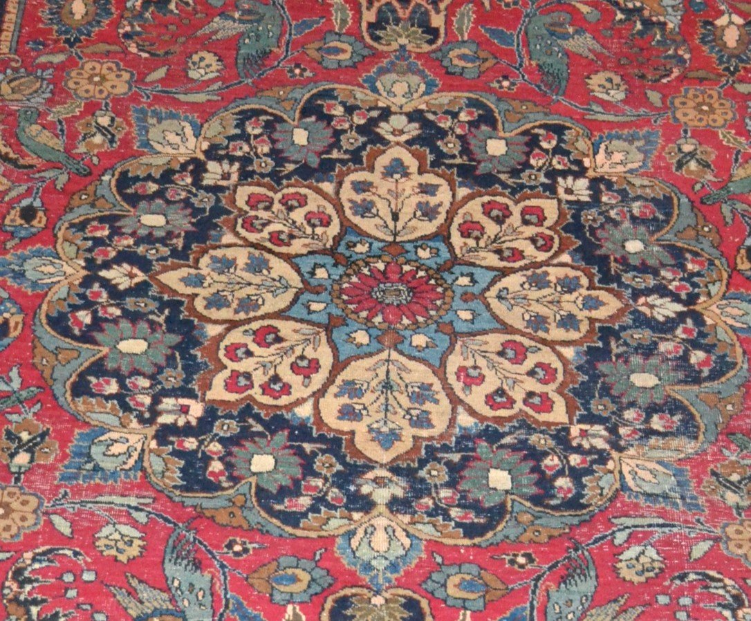 Ancient Macchad, 244 Cm X 360 Cm, Hand-knotted Wool At The Beginning Of The 20th Century, Persia,-photo-8