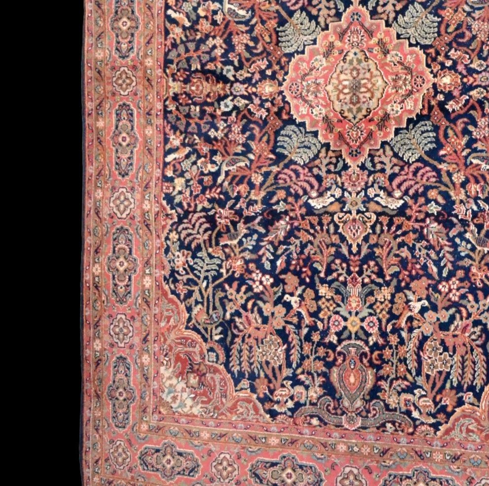 Tabriz Indo-Perse, 151 cm x 211 cm, laine nouée main, superbe décor, très bon état vers 1980-photo-4