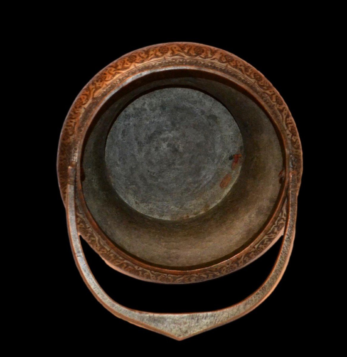 19th Century Kadjar Hammam Bucket, Tinned Copper, Finely Chiseled Hunting Scenes, Persia (iran)-photo-2