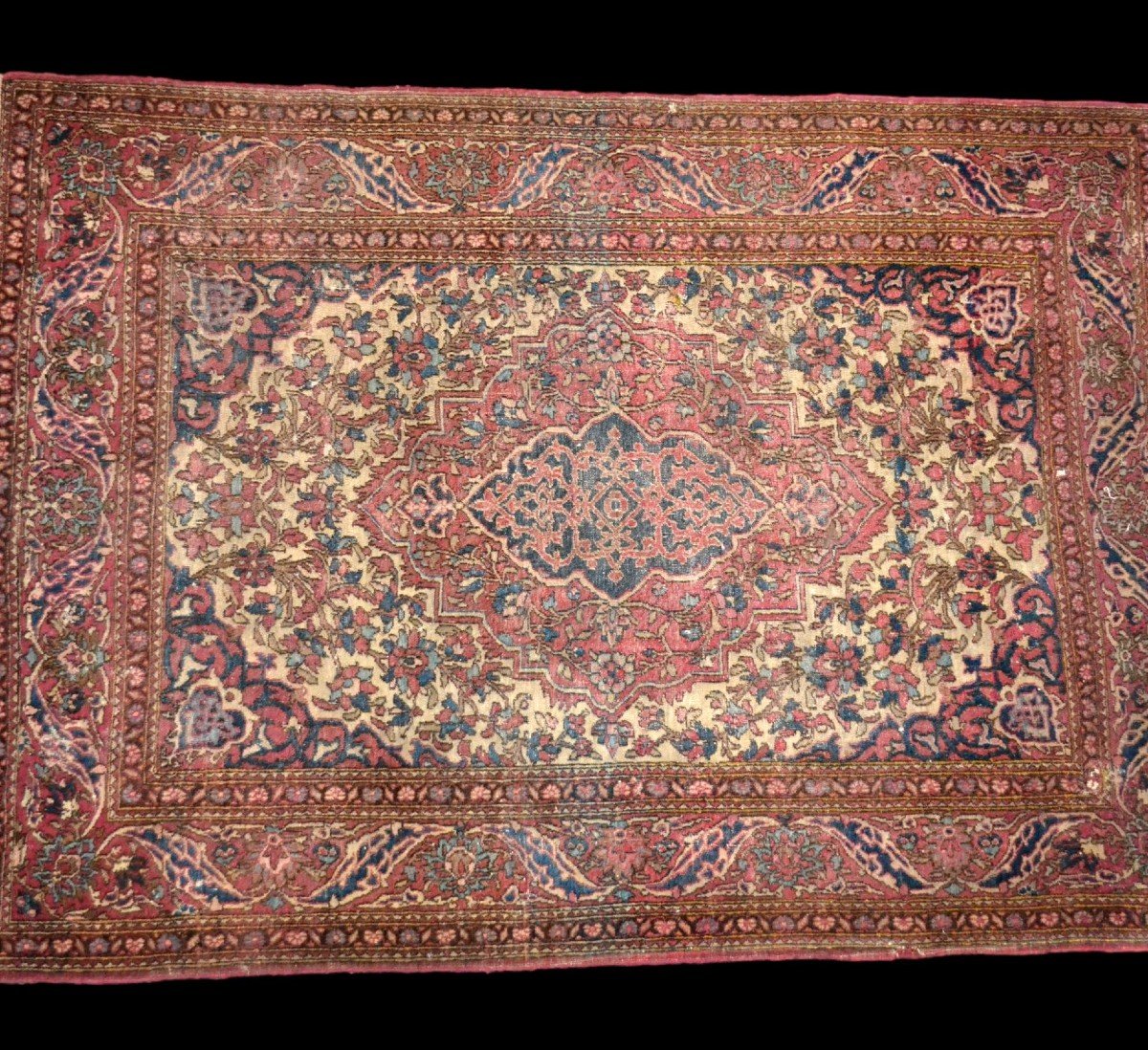 Ispahan ancien, Perse du XIXème, 102 cm x 138 cm, laine nouée main, époque Kadjar, collection-photo-2