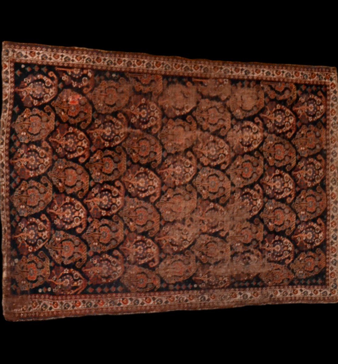 Tapis Afshar ancien, 134 x 176 cm, laine nouée main en Perse au XIXème siècle, très bel artefact-photo-2