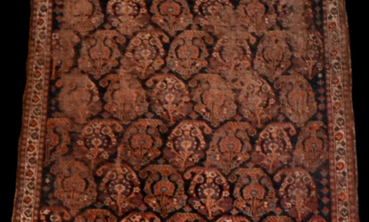 Tapis Afshar ancien, 134 x 176 cm, laine nouée main en Perse au XIXème siècle, très bel artefact-photo-2